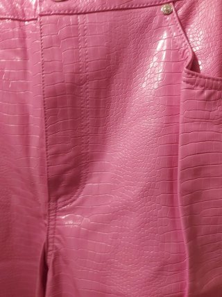 Pantalones Bershka Rosa Efecto Cocodrilo