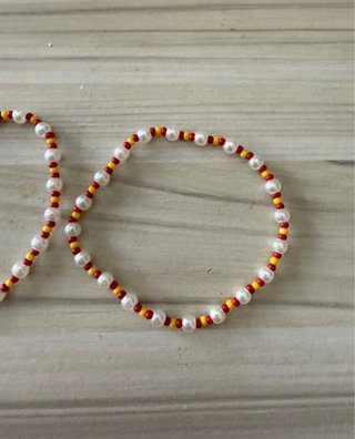 Pack 2 Pulseras Perlas y Colores 16cm
