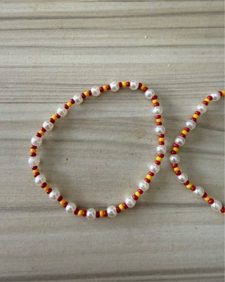 Pack 2 Pulseras Perlas y Colores 16cm