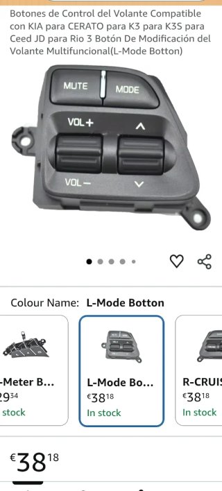 Botones volante kia cerato k3/k3s ceed