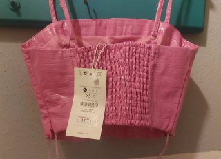 Top Rosa Efecto Piel Cocodrilo