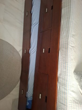 Cama nido madera oscura Estructura 2.10x 1x 41.5h