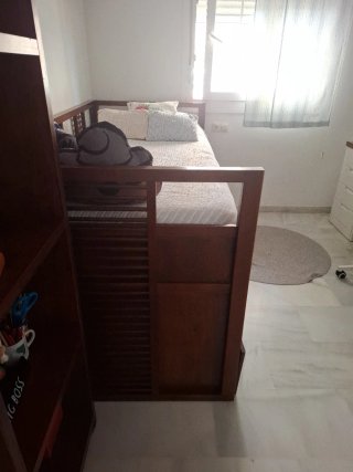 Cama nido madera oscura Estructura 2.10x 1x 41.5h