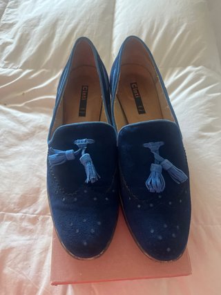 Zapatos Cinti Ante Azul Talla 40