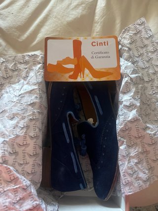 Zapatos Cinti Ante Azul Talla 40