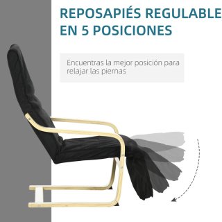 Sillón reclinable con reposapiés ajustable