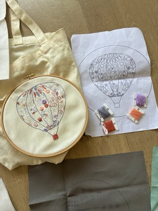 Kit Bordado DIY Arte Hot Air Balloon