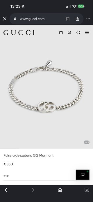 Pulsera Gucci  Tamaño Hombre