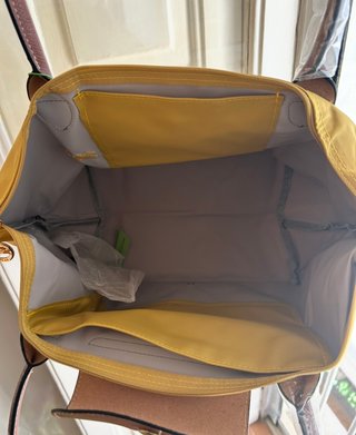Borsa Longchamp Giallo Pelle Marrone