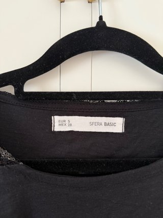 Camiseta Sfera negra con lentejuelas Talla Se
