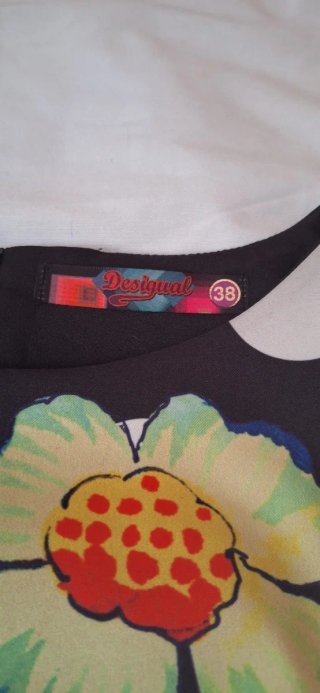 Vestido Desigual Negro con Lunares Blancos