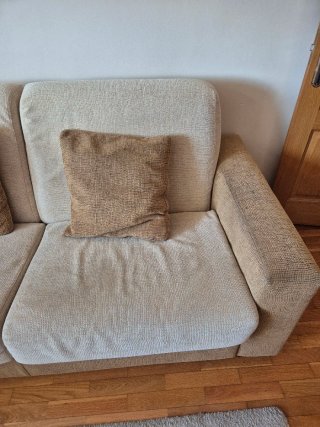 Sofá cama 1,35 beige y marrón
