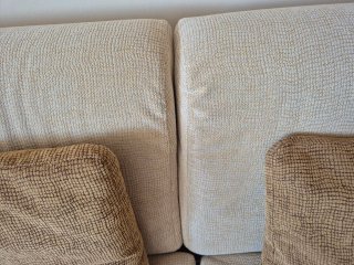 Sofá cama 1,35 beige y marrón
