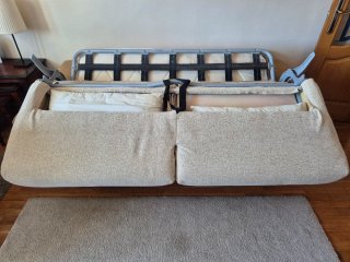 Sofá cama 1,35 beige y marrón