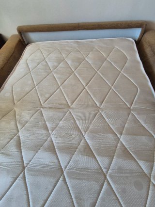 Sofá cama 1,35 beige y marrón
