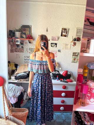 Vestido largo estampado floral verano