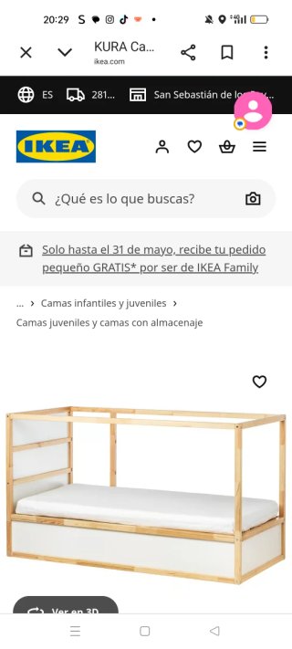 Cama Kura Ikea Madera Blanca