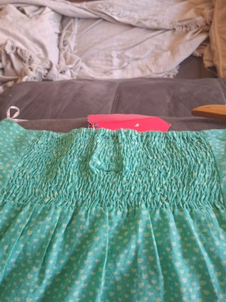 Falda larga Pepita Perez M verde con corazones