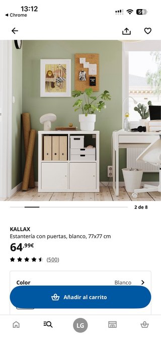 Estantería Kallax 4 cubos con puertas