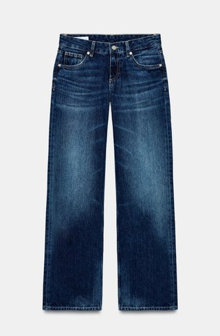 Pantalón vaquero tiro bajo bootcut azul índigo