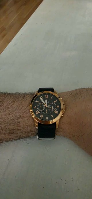 Reloj Fossil Cronógrafo Oro Rosa + Correa NATO