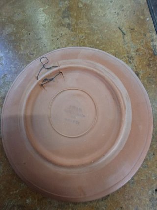 Piatto Iris in terracotta Greco vintage