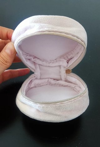 Monedero/neceser terciopelo rosa con cremallera