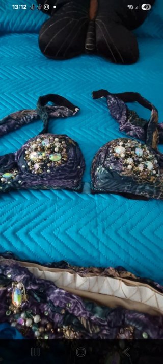 Conjunto Danza Oriental Azul y Morado