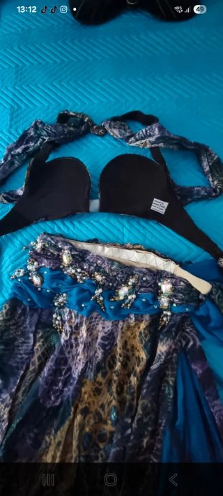 Conjunto Danza Oriental Azul y Morado