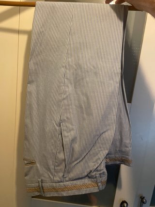 Pantalón rayas azul y blanco T.42