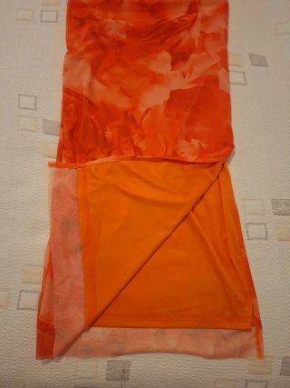 Vestido largo naranja con abertura Talla L