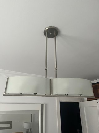 Lámpara colgante 4 bombillas cristal metal