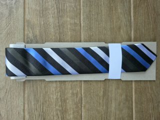 Cravatta a righe blu e grigie, Remo Sartoria moda