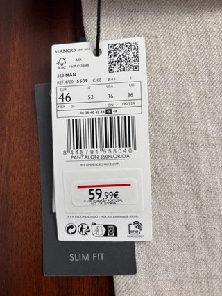 Traje Lino Mango 150FLORIDA Talla 52 Nuevo