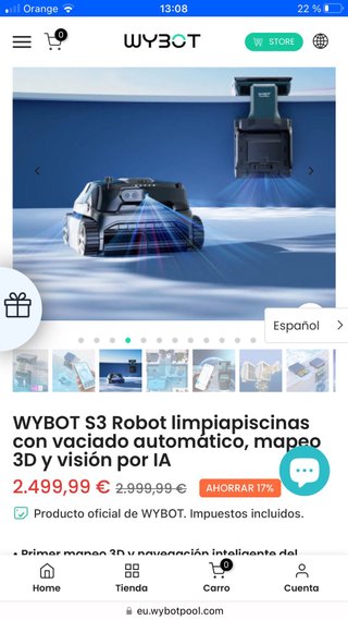 Robot Limpiafondos WYBOT S3 IA