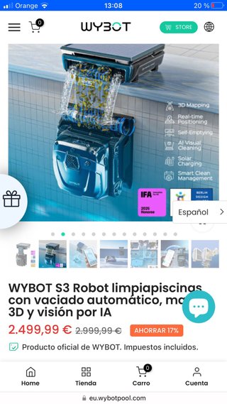 Robot Limpiafondos WYBOT S3 IA