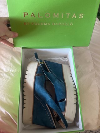 Sandalias Palomitas Barceló Ante Azul T40