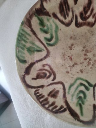 Lebrillo Cerámica Nijar Verde/Marrón Ppios SXX