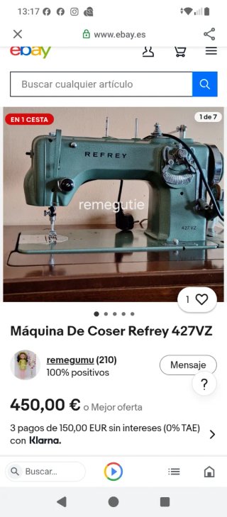 Máquina de coser Refrey Transforma