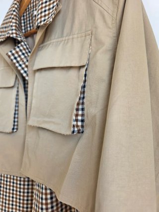 Gabardina 2 piezas beige y marrón