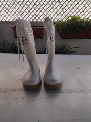 Botas de agua mujer blancas con ajuste