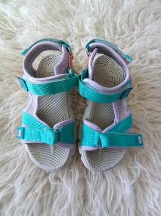 Sandalias niña morado y turquesa