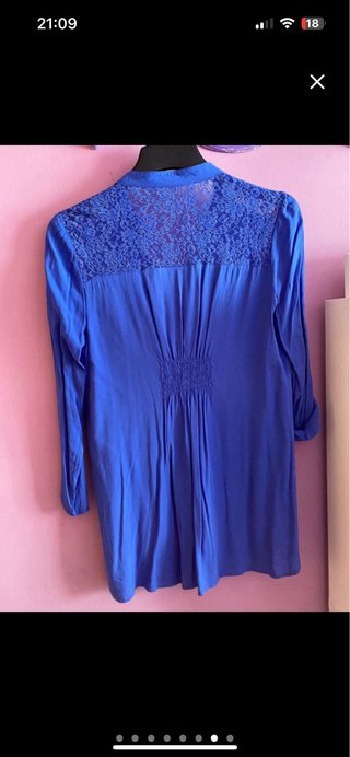 Camisa premamá y lactancia azul