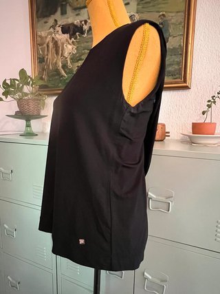 Purificación García Blouse Elegant Open Back Draped Black Great Condition
