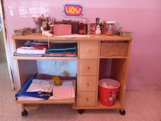 Escritorio infantil madera y plástico