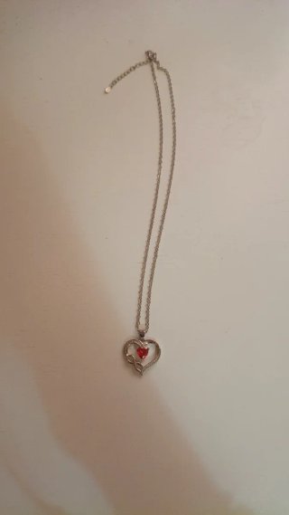 Colgante Corazón Rojo Infinito de Plata, Tusuzik