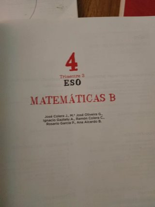 Libros matemáticas 4 ESO