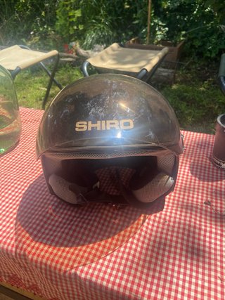 Casco de moto con funda