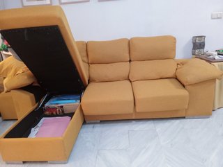 Sofá Chaiselongue Naranja Tela