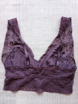 2 Tops de encaje verde y morado